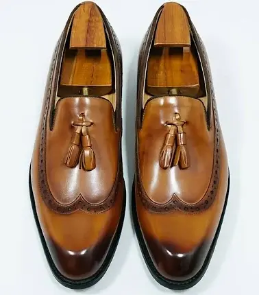 Luxury leather tassel loafers craftsmanship